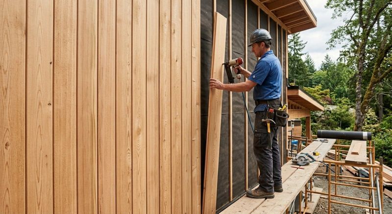 Faux Wood Siding Installation
