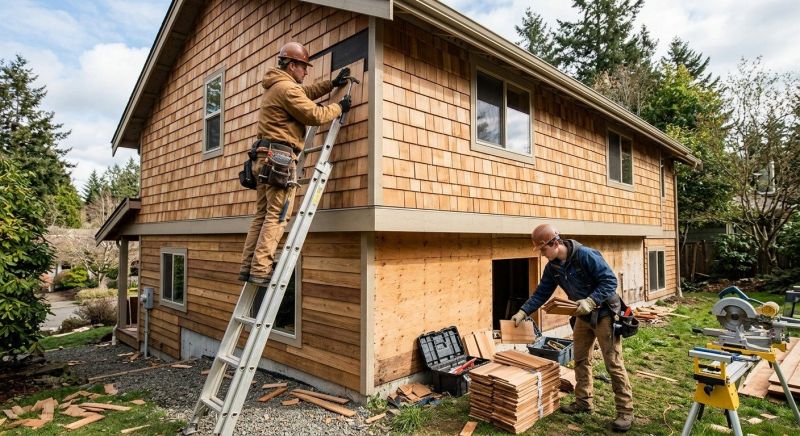 Our team working on Siding Service projects in Rutherford County, NC